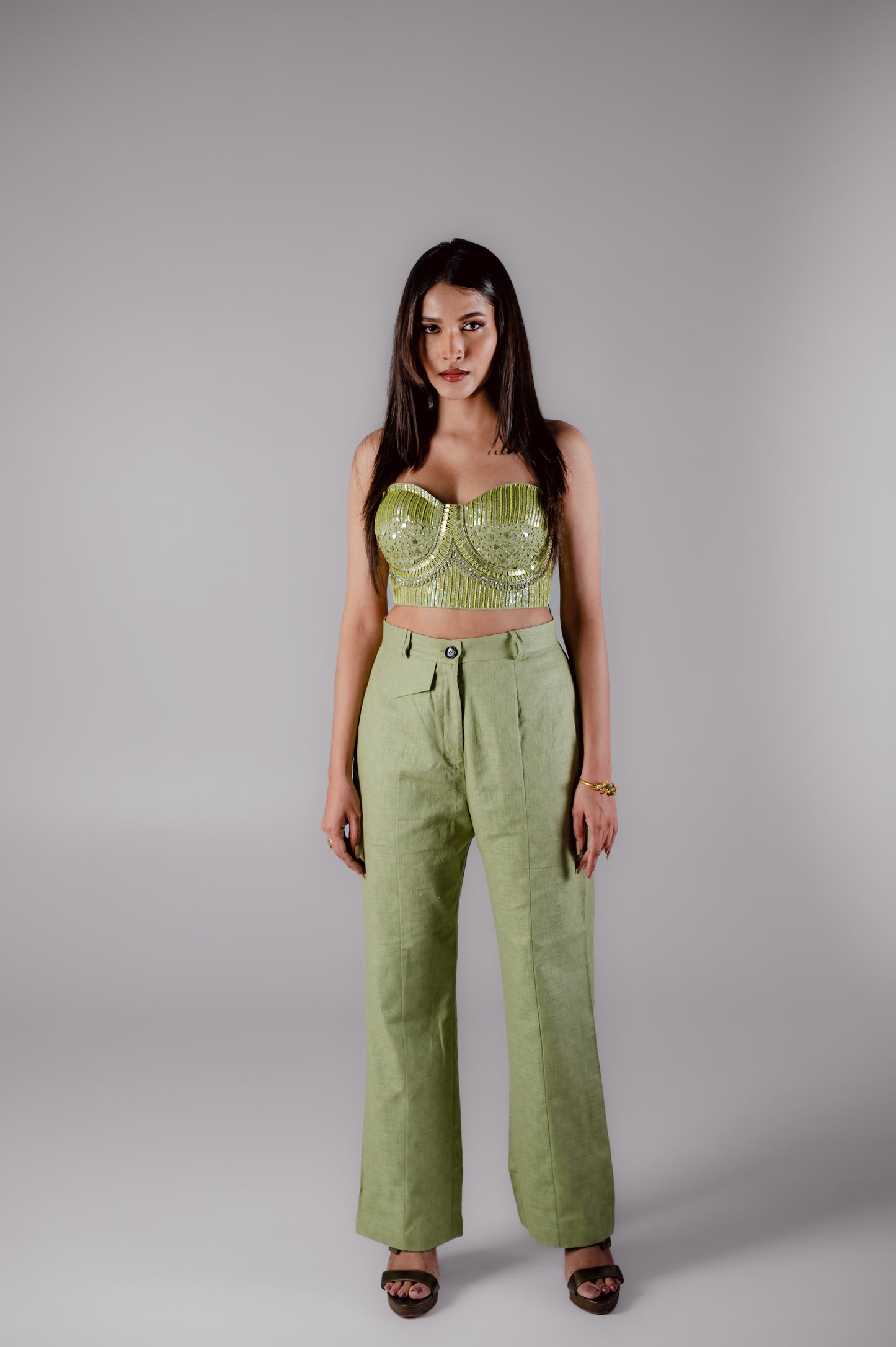 Green Bustier set